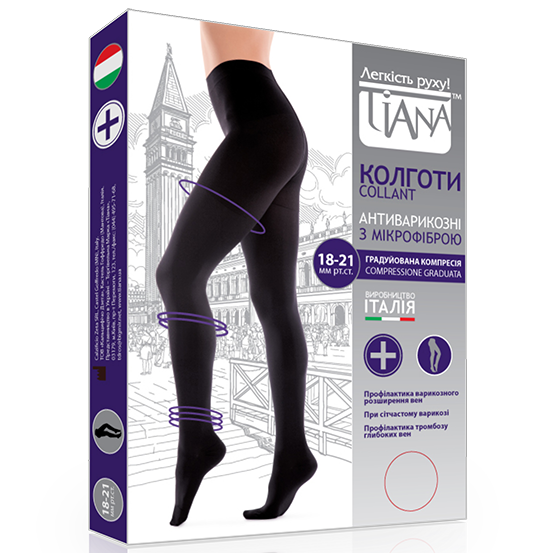 Колготки с микрофиброй Тиана 140 DEN профилактические с компрессией 18-21 мм рт.ст.,арт.811