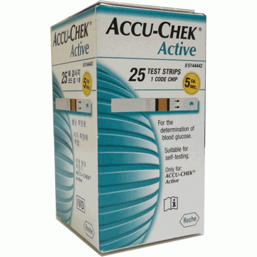 Тест-полоски для глюкометров Accu-Chek Active №25