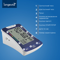 Тонометр автоматический Longevita BP-1305 + адаптер и память для 2-х (Австрия)