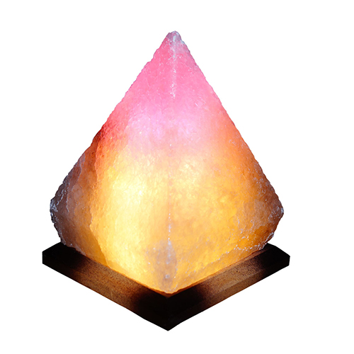 Светильник соляной Пирамида 'Saltlamp' 4-5 кг с цветной лампочкой