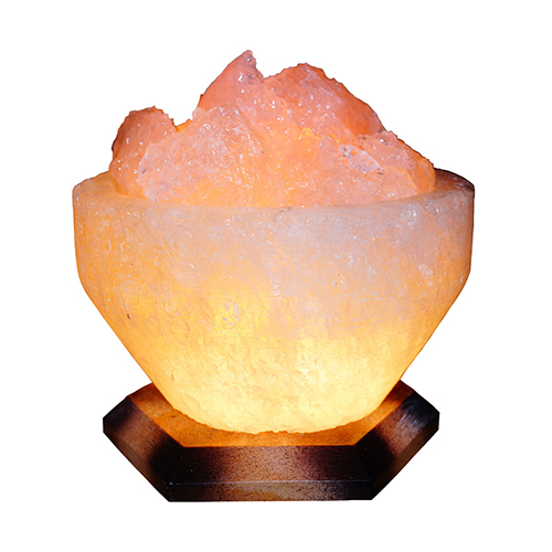 Светильник соляной Чаша огня 'Saltlamp' 3-4 кг с цветной лампочкой