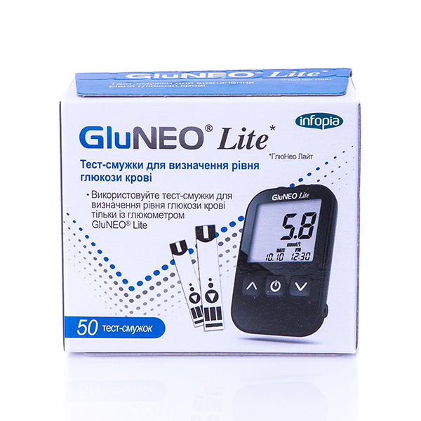Тест-полоски для глюкометров GluNeo Lite №50