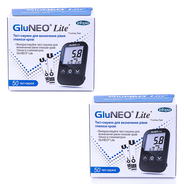 Тест-смужки для глюкометрів GluNeo Lite №50 +