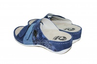 Женские ортопедические шлепанцы Mubb Vesuvio Blue кожаные (Сербия)