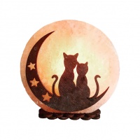 Соляной светильник 'Коты на Луне' (3-4 кг) Saltlamp