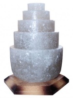 Соляной светильник 'Пагода круглая' (3-4 кг) с цветной лампочкой, 'Артёмсоль'