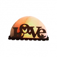 Соляний світильник з дерев'яними елементами Любов 1,5кг Saltlamp