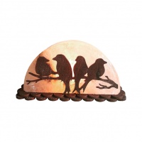 Соляний світильник з дерев'яними елементами "Птахи на гілці" 1,5кг Saltlamp