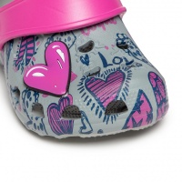 Сабо анатомические Coqui 8701 Mid. grey/Fuchsia love + amulet (Чехия)