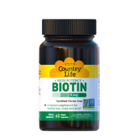 Витамины группы В Biotin (Биотин) 5000 мкг 60 капсул ТМ Кантри Лайф / Country Life
