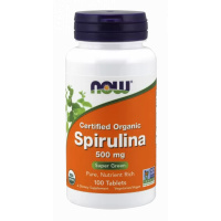 Спирулина органическая (Spirulina Organic) NOW Foods 500 мг 100 таблеток
