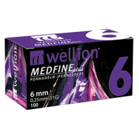 Иглы для инсулиновых шприц-ручек Wellion MEDFINE plus 0,25мм (31G) x 6мм, 100 шт.