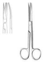 Ножиці операційні, вертикально-зігнуті, гострокінцеві, 140 мм