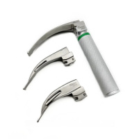 Ларингоскоп Макинтош, набор из 3-х клинков изогнутых №2, 3, 4 и рукоятка, в футляре (3 шт.лампы)