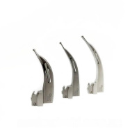 Ларингоскоп Макинтош, набор из 3-х клинков изогнутых №2, 3, 4 и рукоятка, в футляре (3 шт.лампы)