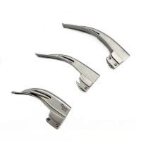 Ларингоскоп Макинтош, набор из 3-х клинков изогнутых №2, 3, 4 и рукоятка, в футляре (3 шт.лампы)