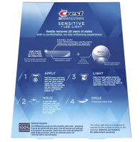 Отбеливающие полоски для чувствительных зубов Crest 3D Whitestrips Sensitive + LED Light Whitening Kit 14 пар