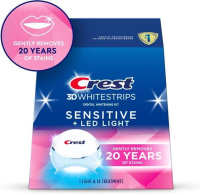 Отбеливающие полоски для чувствительных зубов Crest 3D Whitestrips Sensitive + LED Light Whitening Kit 14 пар