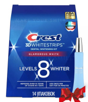 Отбеливающие полоски для зубов Crest 3D White Glamorous Whitestrips 14 упаковок, 28 полосок & Отбеливающая эмульсия Сrest Whitening Emulsions 10 g