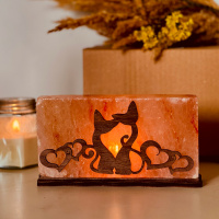 Соляной светильник Saltlamp «Кошки с сердцами» 2 кг