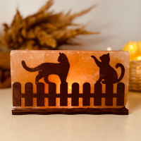 Соляний світильник Saltlamp «Коти на паркані» 2 кг