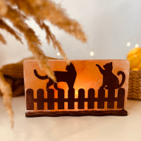 Соляний світильник Saltlamp «Коти на паркані» 2 кг