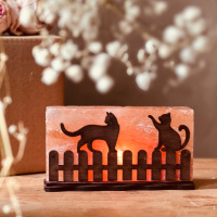 Соляний світильник Saltlamp «Коти на паркані» 2 кг