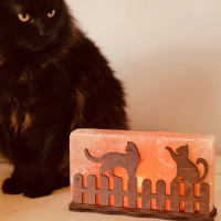 Соляний світильник Saltlamp «Коти на паркані» 2 кг