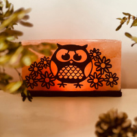Соляной светильник Saltlamp «Сова с цветочками» 2 кг