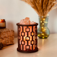 Соляной светильник Saltlamp Корзина 'Квадраты' 1,7 кг