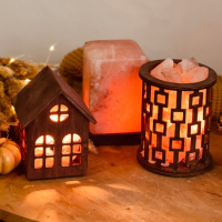 Соляной светильник Saltlamp Корзина 'Квадраты' 1,7 кг