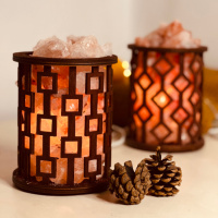 Соляной светильник Saltlamp Корзина 'Квадраты' 1,7 кг