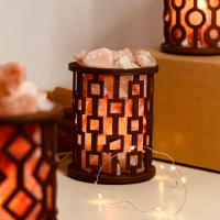 Соляной светильник Saltlamp Корзина 'Квадраты' 1,7 кг