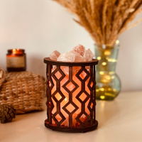Соляний світильник Saltlamp Корзина 'Ромби' 1,7 кг