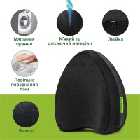 Ортопедическая подушка для ног и колен Elite Decor PMF 008-3 черная 25х20х12 см