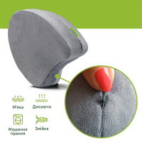 Ортопедическая подушка для ног и колен Elite Decor PMF 008-2 светло-серая 25х20х12 см