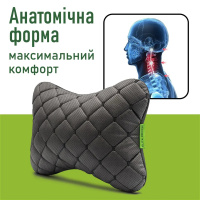 Автомобильный подголовник Elite Decor AMF 003-1 из экокожи черный 30x22x10 см