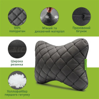Автомобильный подголовник Elite Decor AMF 003-1 из экокожи черный 30x22x10 см