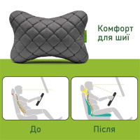 Автомобильный подголовник Elite Decor AMF 003-1 из экокожи черный 30x22x10 см