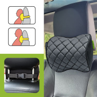 Подголовник автомобильный Elite Decor AMF 001-5 из экокожи черный 25х20х10 см