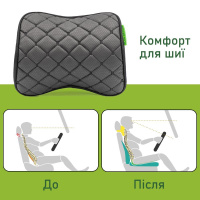 Подголовник автомобильный Elite Decor AMF 001-5 из экокожи черный 25х20х10 см