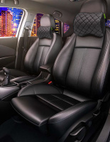 Подголовник автомобильный Elite Decor AMF 001-5 из экокожи черный 25х20х10 см