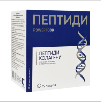 Пептиды коллагена Powerfood со вкусом клубники, порошок в пакетах 15 шт (Украина)
