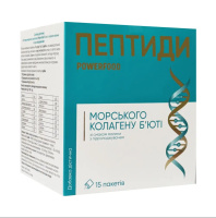 Пептиды морского коллагена Powerfood бьюти со вкусом малины, порошок в пакетах 15 шт (Украина)
