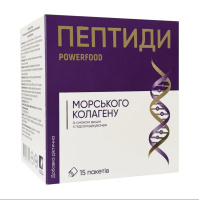 Пептиды морского коллагена Powerfood со вкусом вишни, порошок в пакетах 15 шт (Украина)