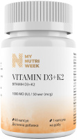 Витамины D3+K2 My Nutri Week 1000 МЕ, 60 капсул (Украина)