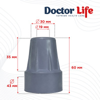 Наконечник для тростей, костылей, ходунков Doctor Life 10030/2/GR 19мм (Украина)