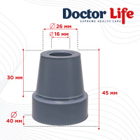 Наконечник для тростей, костылей, ходунков Doctor Life 10037/2/GR 16мм (Украина)