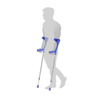 Подлокотный костыль ORIGINAL с твердой рукояткой, синий, Kowsky (Германия)