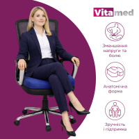 Ортопедична подушка для сидіння з ефектом пам'яті Vitamed Visco BA 619 (Україна)